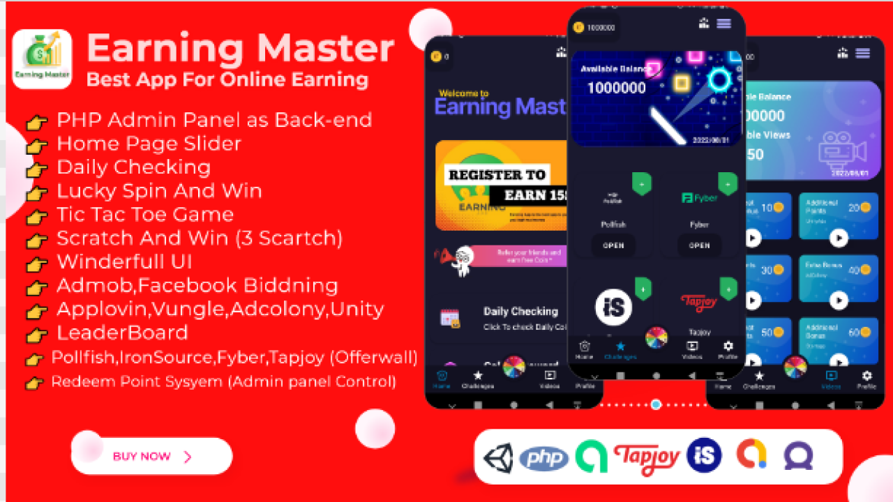 Earning Master – Android Rewards Earning App With Admin Panel